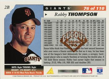 1996 Score - Dugout Collection Artist's Proofs (Series Two) #76 Robby Thompson Back