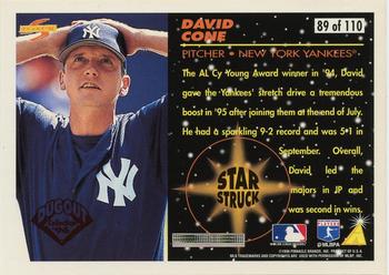 1996 Score - Dugout Collection Artist's Proofs (Series Two) #89 David Cone Back