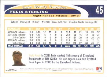 2013 Grandstand Lake County Captains #NNO Felix Sterling Back