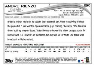 2014 Topps Mini #230 Andre Rienzo Back