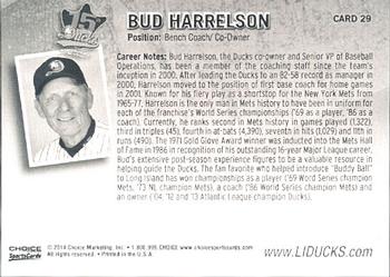 2014 Choice Long Island Ducks #29 Bud Harrelson Back