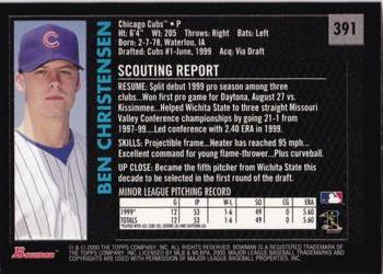 2000 Bowman - Retro/Future #391 Ben Christensen Back