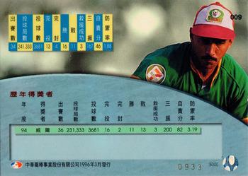 1995 CPBL A-Plus Series - Award Winners 1 #009 Jose Nunez Back