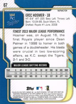 2014 Finest - Refractor #67 Eric Hosmer Back