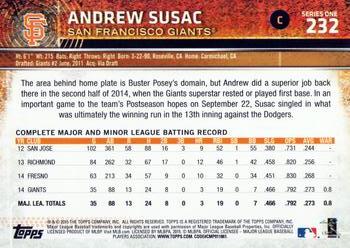 2015 Topps #232 Andrew Susac Back
