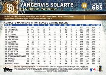 2015 Topps #685 Yangervis Solarte Back