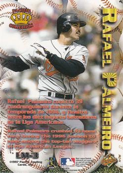 1997 Pacific Crown Collection - Latinos of the Major Leagues #LM-3 Rafael Palmeiro Back