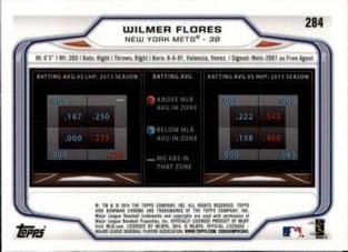 2014 Bowman Chrome Mini #284 Wilmer Flores Back