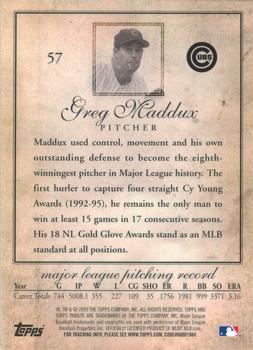 2009 Topps Tribute #57 Greg Maddux Back