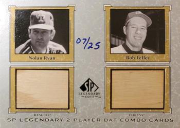 2001 SP Legendary Cuts - Game Bat Combo #NR-BF Nolan Ryan / Bob Feller Front