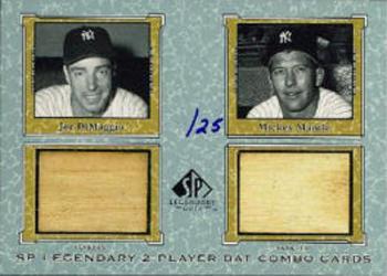 2001 SP Legendary Cuts - Game Bat Combo #JD-MM Joe DiMaggio / Mickey Mantle Front