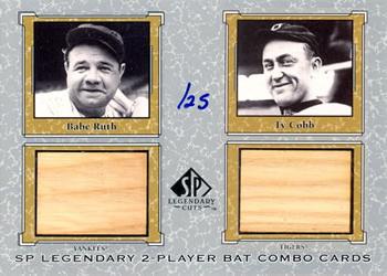 2001 SP Legendary Cuts - Game Bat Combo #TC-BR Ty Cobb / Babe Ruth Front