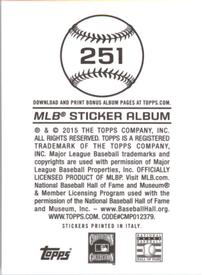 2015 Topps Stickers #251 Stan Musial Back