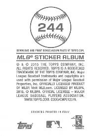 2015 Topps Stickers #244 Mark Melancon Back