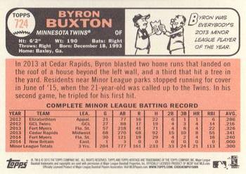 2015 Topps Heritage #724 Byron Buxton Back