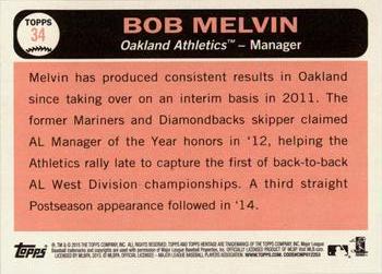 2015 Topps Heritage #34 Bob Melvin Back
