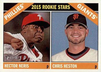 2015 Topps Heritage #401 2015 Rookie Stars (Hector Neris / Chris Heston) Front