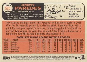 2015 Topps Heritage #525 Jimmy Paredes Back