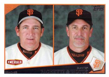 2009 Topps Emerald Nuts San Francisco Giants #29 Dave Righetti / Ron Wotus Front