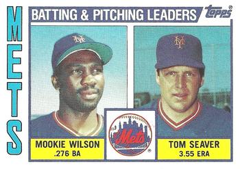 1984 Topps #246 Mets Leaders / Checklist (Mookie Wilson / Tom Seaver) Front