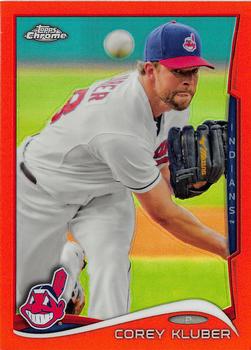 2014 Topps Chrome - Orange Refractors #18 Corey Kluber Front