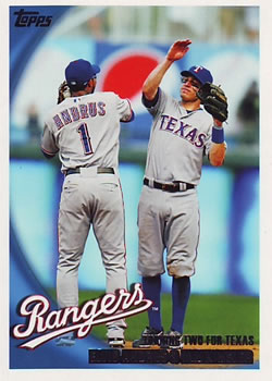 2010 Topps #204 Turning Two for Texas (Elvis Andrus / Ian Kinsler) Front