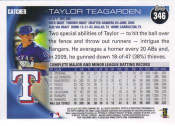 2010 Topps #346 Taylor Teagarden Back