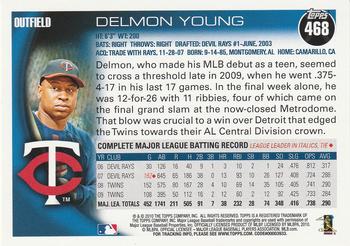 2010 Topps #468 Delmon Young Back