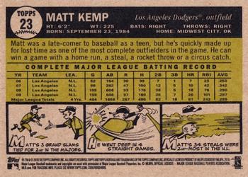 2010 Topps Heritage #23 Matt Kemp Back