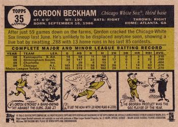 2010 Topps Heritage #35 Gordon Beckham Back