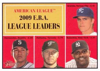 2010 Topps Heritage #46 Zack Greinke / Felix Hernandez / Roy Halladay / CC Sabathia Front