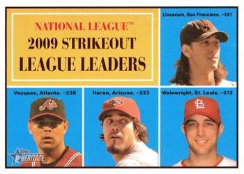 2010 Topps Heritage #49 Tim Lincecum / Javier Vazquez / Dan Haren / Adam Wainwright Front