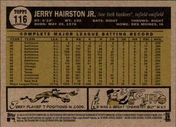 2010 Topps Heritage #116 Jerry Hairston Jr. Back