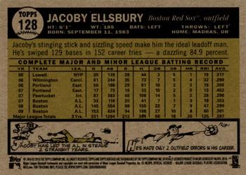 2010 Topps Heritage #128 Jacoby Ellsbury Back