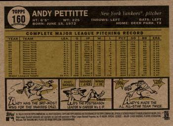 2010 Topps Heritage #160 Andy Pettitte Back