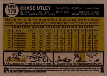 2010 Topps Heritage #179 Chase Utley Back