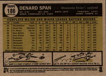 2010 Topps Heritage #186 Denard Span Back