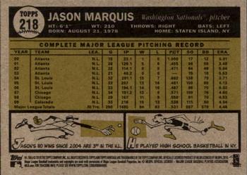 2010 Topps Heritage #218 Jason Marquis Back