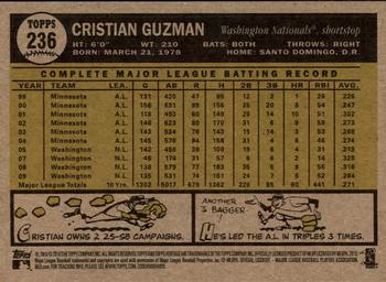 2010 Topps Heritage #236 Cristian Guzman Back