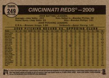 2010 Topps Heritage #249 Cincinnati Reds Back