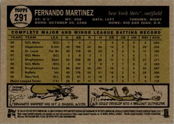 2010 Topps Heritage #291 Fernando Martinez Back