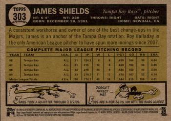 2010 Topps Heritage #303 James Shields Back