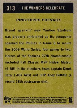 2010 Topps Heritage #313 The Winners Celebrate Back