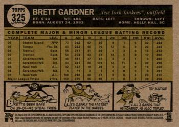 2010 Topps Heritage #325 Brett Gardner Back