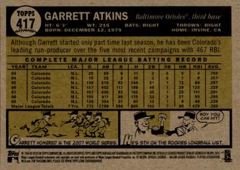 2010 Topps Heritage #417 Garrett Atkins Back