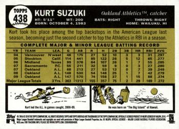 2010 Topps Heritage #438 Kurt Suzuki Back