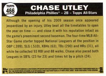 2010 Topps Heritage #466 Chase Utley Back