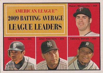 2010 Topps Heritage #42 Joe Mauer / Ichiro Suzuki / Derek Jeter / Miguel Cabrera Front