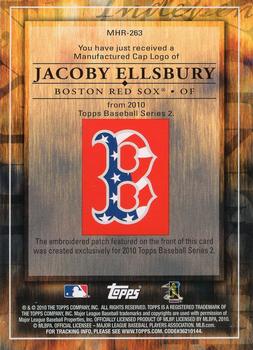 2010 Topps - Manufactured Hat Logo Patch #MHR-263 Jacoby Ellsbury Back