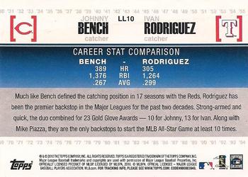 2010 Topps - Legendary Lineage #LL10 Johnny Bench / Ivan Rodriguez Back